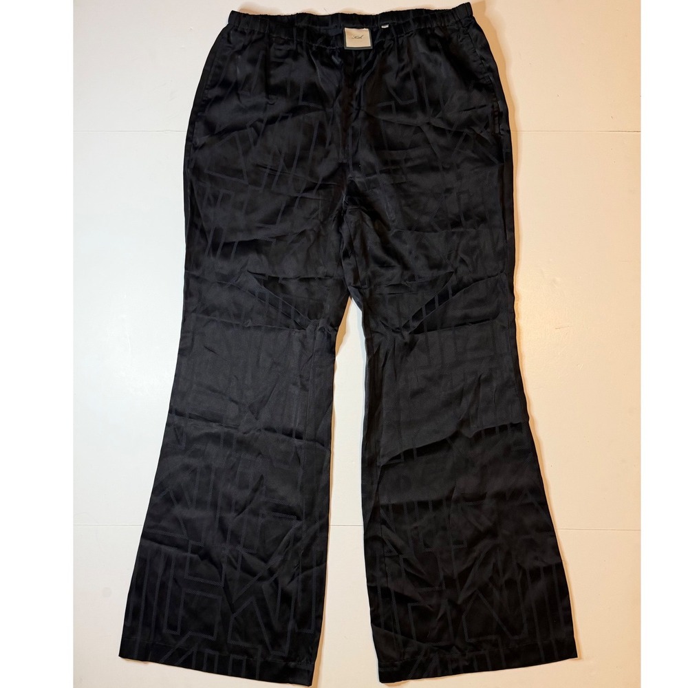 Kith Monogram Jacquard Relaxed Pants Black Size Medium Wide Leg